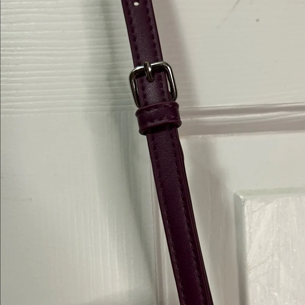 White House Black Market Purple Suede Crossbody Bag with Convertible Wristlet